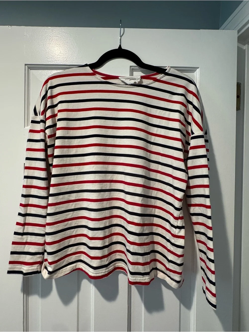 Tuckernuck Americana Stripe Hayden Tee Long-Sleeve Top in White, Red & Navy - Picture 6 of 10